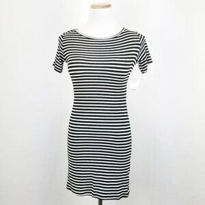 Olivaceous Dress Womens Large Striped Low Cross Back Skater